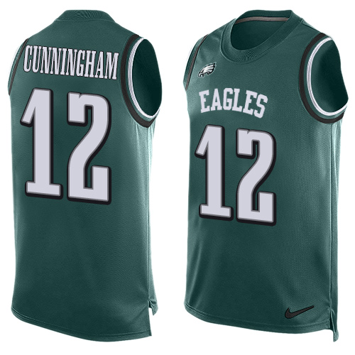 Men's Limited Randall Cunningham Nike Jersey Midnight Green - #12 Player Name & Number Tank Top NFL Philadelphia Eagles